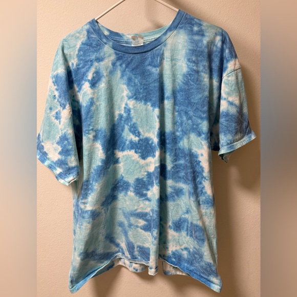 UNISEX 2x Blue Tie-Dye T-Shirt - Picture 1 of 3